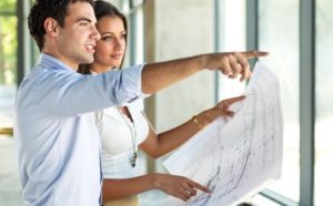 couple with blueprints