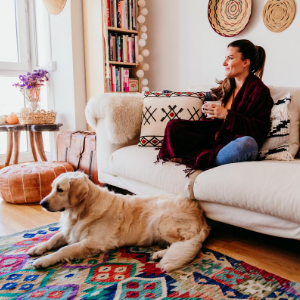 loan process girl with dog