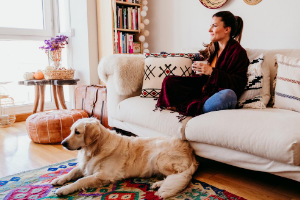 Girl with dog