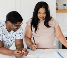Couple looking at paperwork