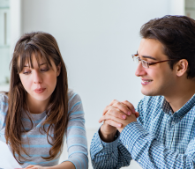 Couple looking at paperwork