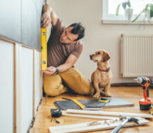 man doing home improvements
