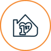 House icon with first inside.