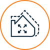 House icon depicting a growing house.
